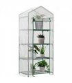 Greenhouse 4 Tier Mini, Portable Steel Frame, PE Cover, 160x69x50cm, White