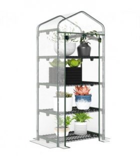 Greenhouse 4 Tiers Mini Portable Metal Frame Transparent 160x70x50cm