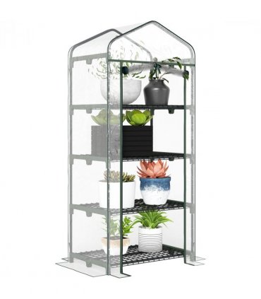 Greenhouse 4 Tiers Mini Portable Metal Frame Transparent 160x70x50cm