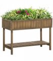 Wooden Raised Bed Container Garden Plant Stand 8 Boxes 110x46x76cm Brown