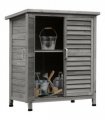 Garden Shed Wooden  2 Door Unit Solid Fir Wood 87x46.5x96.5cm, Grey