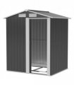 Outdoor Storage Shed, Sliding Door, Sloped Roof, Metal, Grey, 152 x 132 x 188 cm