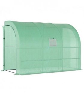 Greenhouse   PE   Cover  and 3-Tier Shelves, Green, 300x150x213 cm