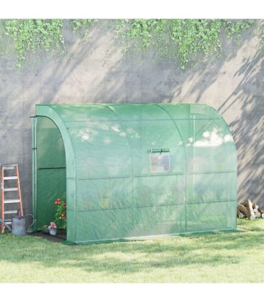 Greenhouse   PE   Cover  and 3-Tier Shelves, Green, 300x150x213 cm
