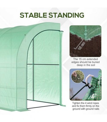Greenhouse   PE   Cover  and 3-Tier Shelves, Green, 300x150x213 cm