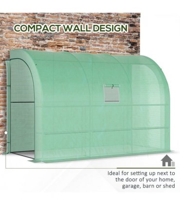 Greenhouse   PE   Cover  and 3-Tier Shelves, Green, 300x150x213 cm