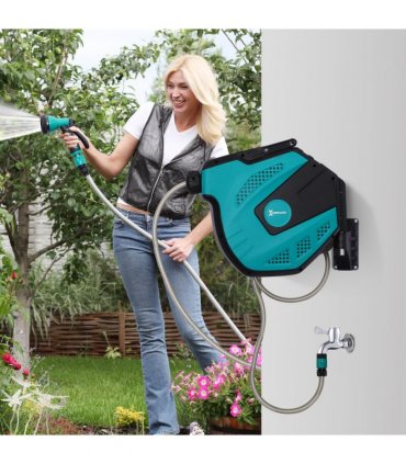 DURHAND 15 m Water Hose Reel-Black/Green