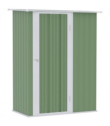 Garden Storage Shed, Sloped Roof, Lockable Door Green, 142x84x189cm