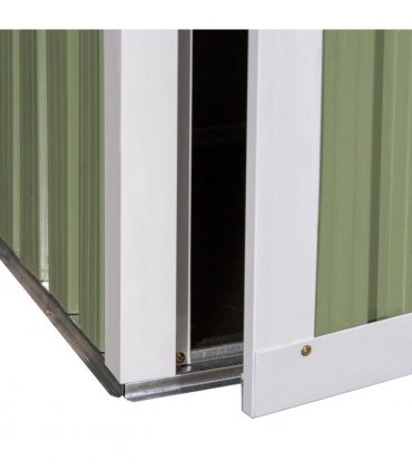 Garden Storage Shed, Sloped Roof, Lockable Door Green, 142x84x189cm