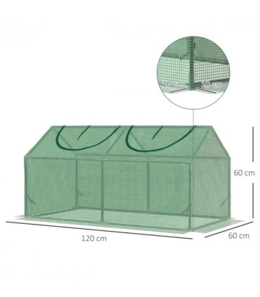 Mini Greenhouse Emerald Green PE Plastic Cover 120cm x 60cm x 60cm