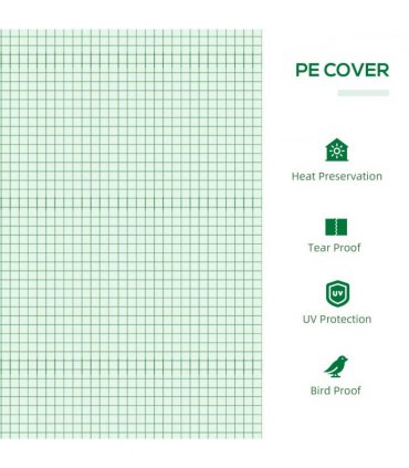 Mini Greenhouse Emerald Green PE Plastic Cover 120cm x 60cm x 60cm