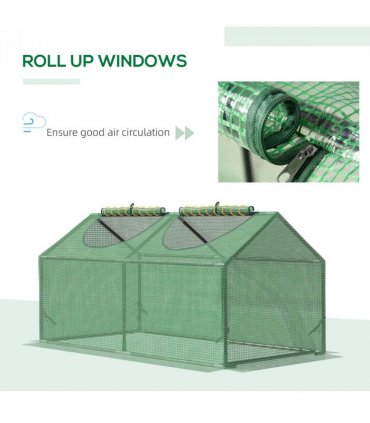 Mini Greenhouse Emerald Green PE Plastic Cover 120cm x 60cm x 60cm