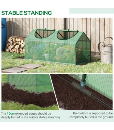 Mini Greenhouse Emerald Green PE Plastic Cover 120cm x 60cm x 60cm