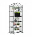 Steel 5 Tier Greenhouse OutdoorPortable Shed Metal Frame Transparent 69x49x193cm