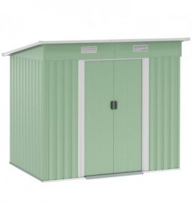 6.8 x 4.3ft Outdoor Garden Storage Shed, Tool Storage Box Green 6.8x4.3ft