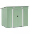 6.8 x 4.3ft Outdoor Garden Storage Shed, Tool Storage Box Green 6.8x4.3ft