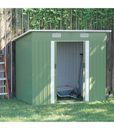 6.8 x 4.3ft Outdoor Garden Storage Shed, Tool Storage Box Green 6.8x4.3ft