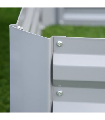 Raised Garden Bed Grey Galvanized Steel 100cm x 100cm x 30cm Set of 2