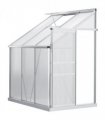 6 x 4ft Polycarbonate Greenhouse Aluminum Roof Vent, Rain Gutter Sliding Door,