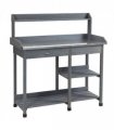 Garden Potting Workstation Bench w/ Galvanized Metal Tabletop