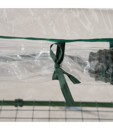 3 Tier Mini Greenhouse Roll Up Door Wire Shelves, 69x49x125cm, Clear