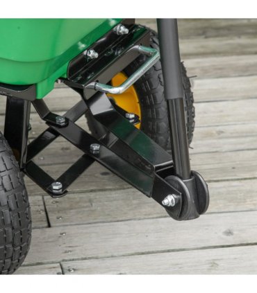 75L Garden Cart Heavy Duty 4 Wheel TWheelbarrow Green 75L