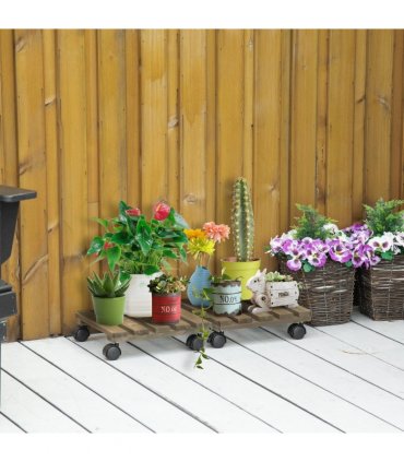 2 Pack Plant Stand with Wheels, Flowerpot Holder
