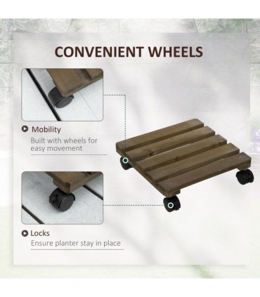 2 Pack Plant Stand with Wheels, Flowerpot Holder