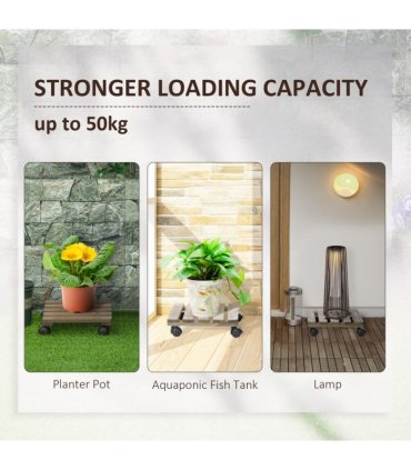 2 Pack Plant Stand with Wheels, Flowerpot Holder