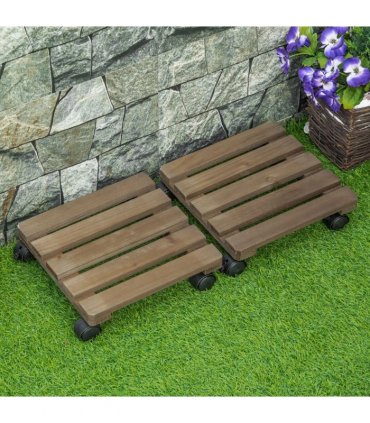 2 Pack Plant Stand with Wheels, Flowerpot Holder