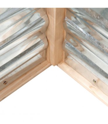 Greenhouse Natural Wood Finish 122x61x81.7cm Polycarbonate Panels Metal Lining