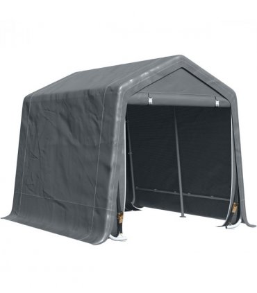 Storage Tent Dark Grey Metal 280cm x 240cm x 240cm 9ftx7.5ft Motorcycle Shelter