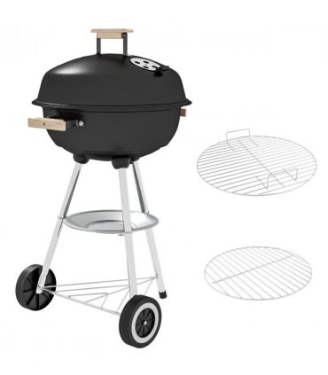 BBQ Grill Steel Black and Silver 48Lx56Wx85H cm Outsunny BBQ Grill 85H cm