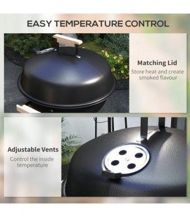BBQ Grill Steel Black and Silver 48Lx56Wx85H cm Outsunny BBQ Grill 85H cm