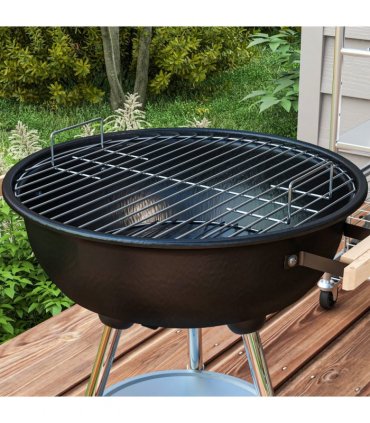 BBQ Grill Steel Black and Silver 48Lx56Wx85H cm Outsunny BBQ Grill 85H cm