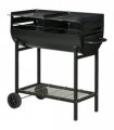 Outsunny Steel 2-Grill Charcoal BBQ w/ Wheels Black
