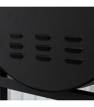 Outsunny Steel 2-Grill Charcoal BBQ w/ Wheels Black