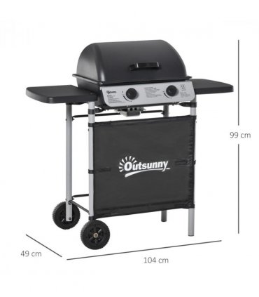 2 Burner Gas Barbecue Grill Propane Gas BBQ 5.6 kW