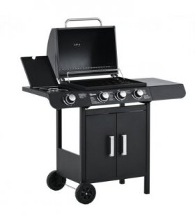 Deluxe Gas Burner Barbecue Grill 3+1 Burner BBQ Trolley 110x50x100cm