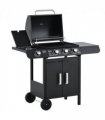 Deluxe Gas Burner Barbecue Grill 3+1 Burner BBQ Trolley 110x50x100cm