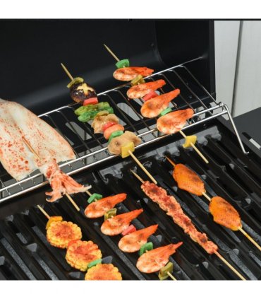 Deluxe Gas Burner Barbecue Grill 3+1 Burner BBQ Trolley 110x50x100cm