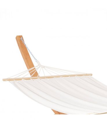 Outdoor Garden Hammock & Wooden Stand Swing Hanging Bed White