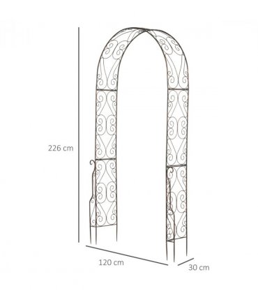 Outsunny Garden Arch, 226H cm, Metal Frame