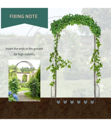 Outsunny Garden Arch, 226H cm, Metal Frame