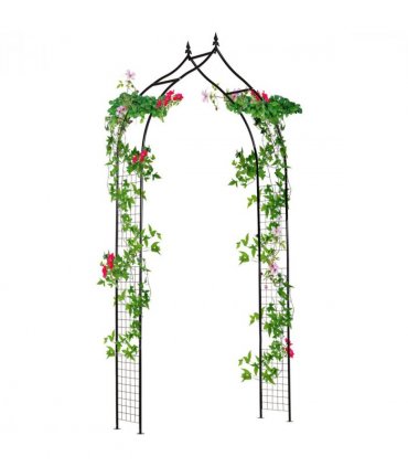 Steel Frame Backyard Pergola for Plants & Trellis Garden Arch Black