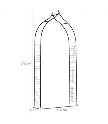 Steel Frame Backyard Pergola for Plants & Trellis Garden Arch Black
