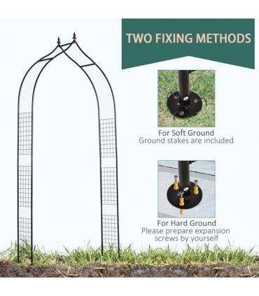 Steel Frame Backyard Pergola for Plants & Trellis Garden Arch Black