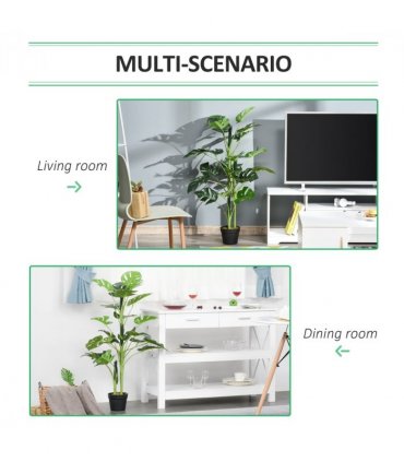 Artificial Monstera Tree 21 Leaves Palm Tree for Indoor Outdoor 1m