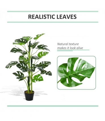 Artificial Monstera Tree 21 Leaves Palm Tree for Indoor Outdoor 1m