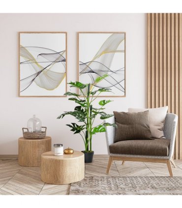 Artificial Monstera Tree 21 Leaves Palm Tree for Indoor Outdoor 1m